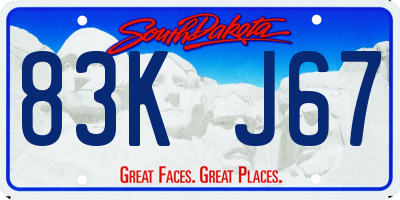 SD license plate 83KJ67