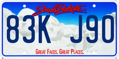 SD license plate 83KJ90