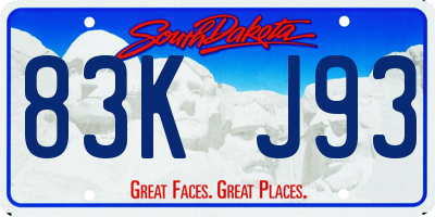 SD license plate 83KJ93