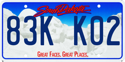SD license plate 83KK02