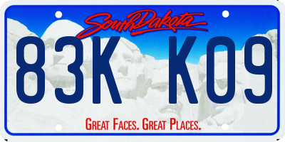 SD license plate 83KK09