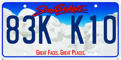 SD license plate 83KK10