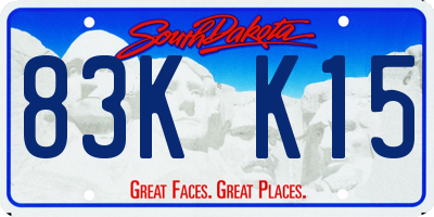 SD license plate 83KK15