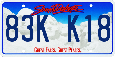 SD license plate 83KK18