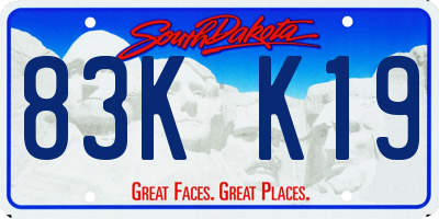 SD license plate 83KK19