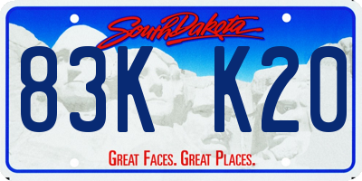 SD license plate 83KK20