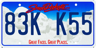 SD license plate 83KK55