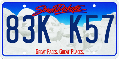 SD license plate 83KK57