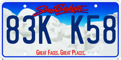 SD license plate 83KK58