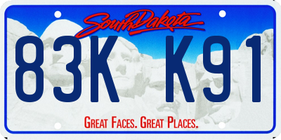 SD license plate 83KK91