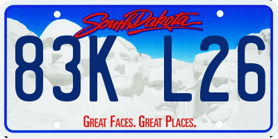 SD license plate 83KL26