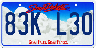 SD license plate 83KL30