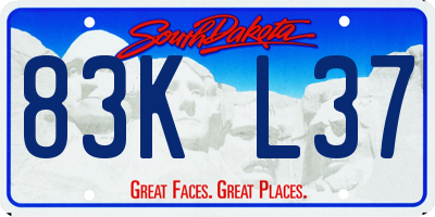SD license plate 83KL37