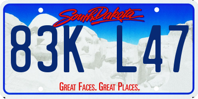 SD license plate 83KL47