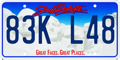 SD license plate 83KL48
