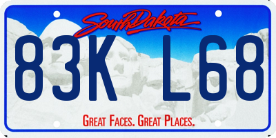 SD license plate 83KL68