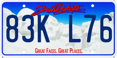 SD license plate 83KL76
