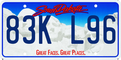 SD license plate 83KL96