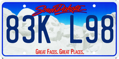 SD license plate 83KL98
