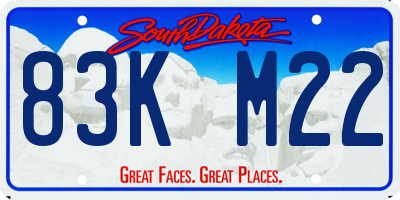 SD license plate 83KM22