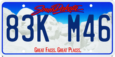 SD license plate 83KM46