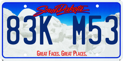 SD license plate 83KM53