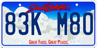 SD license plate 83KM80