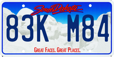 SD license plate 83KM84