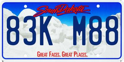 SD license plate 83KM88
