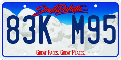 SD license plate 83KM95