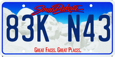 SD license plate 83KN43