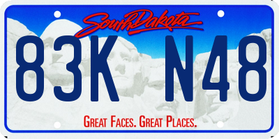 SD license plate 83KN48