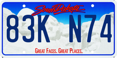 SD license plate 83KN74