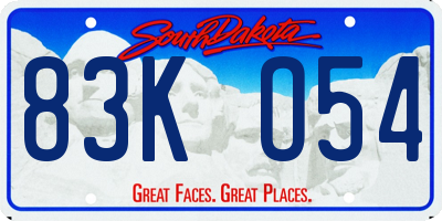 SD license plate 83KO54