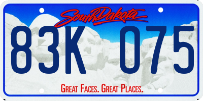 SD license plate 83KO75