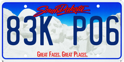 SD license plate 83KP06