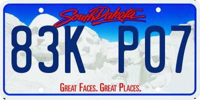 SD license plate 83KP07