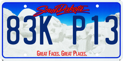 SD license plate 83KP13