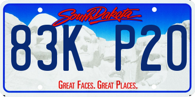 SD license plate 83KP20