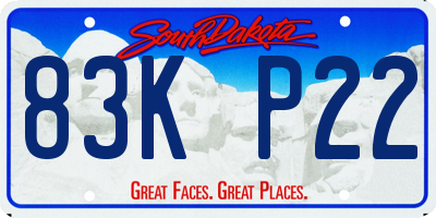 SD license plate 83KP22