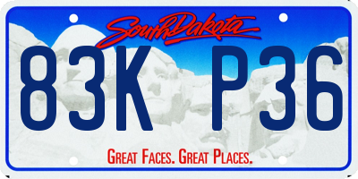 SD license plate 83KP36
