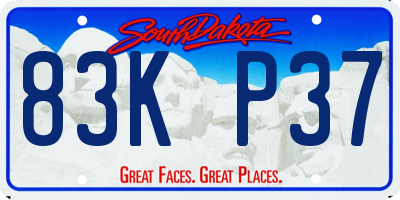 SD license plate 83KP37