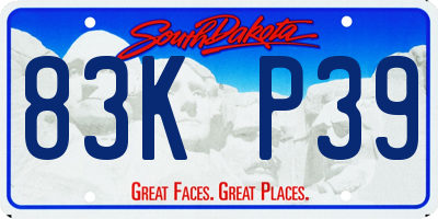 SD license plate 83KP39