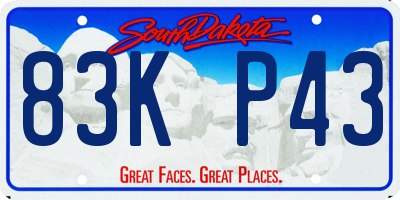 SD license plate 83KP43