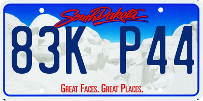 SD license plate 83KP44