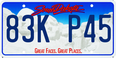 SD license plate 83KP45