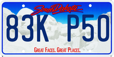 SD license plate 83KP50