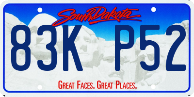 SD license plate 83KP52