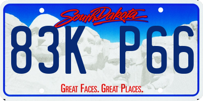 SD license plate 83KP66