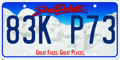 SD license plate 83KP73